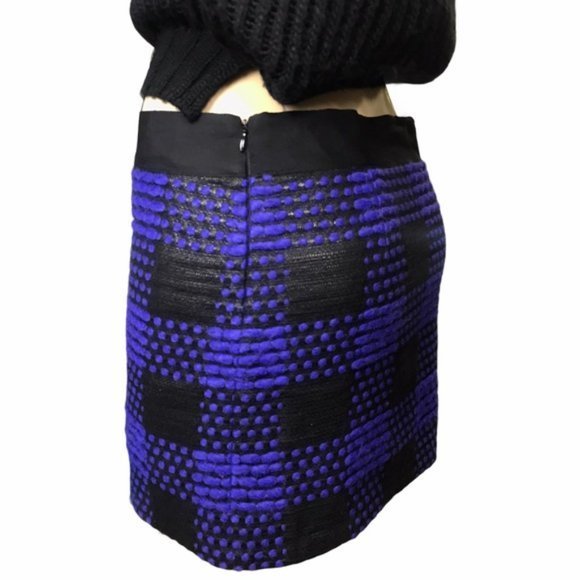 Milly of New York Black & Purple Block Mini Skirt - Picture 3 of 10